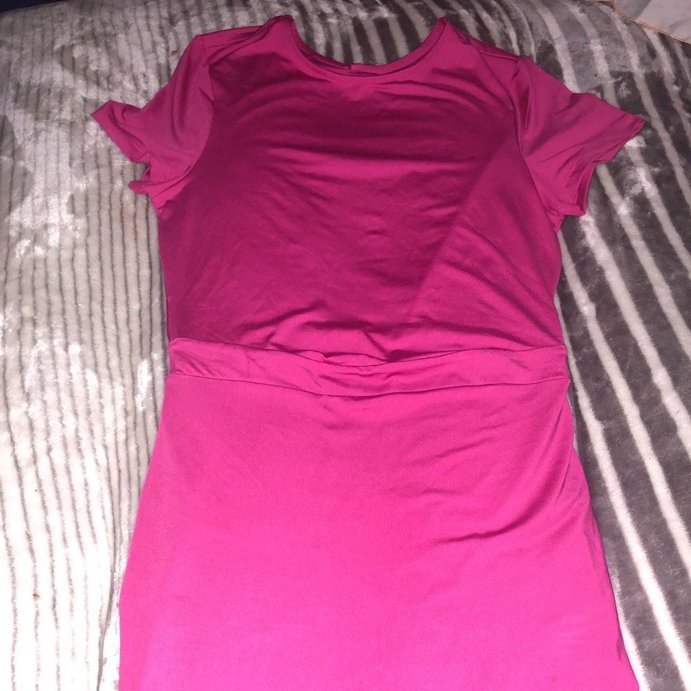 Hot pink mini dress